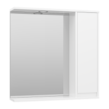 Алиса - 75 Зеркало белое с 1 шкафчиком правое