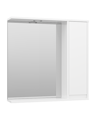 Алиса - 75 Зеркало белое с 1 шкафчиком правое