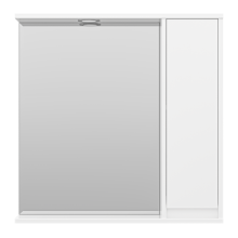 Алиса - 75 Зеркало белое с 1 шкафчиком правое