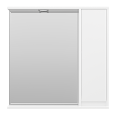 Алиса - 75 Зеркало белое с 1 шкафчиком правое