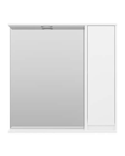 Алиса - 75 Зеркало белое с 1 шкафчиком правое