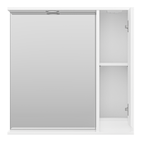 Алиса - 75 Зеркало белое с 1 шкафчиком правое