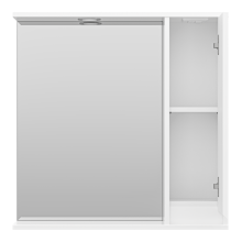 Алиса - 75 Зеркало белое с 1 шкафчиком правое