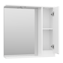 Алиса - 75 Зеркало белое с 1 шкафчиком правое