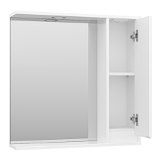 Алиса - 75 Зеркало белое с 1 шкафчиком правое