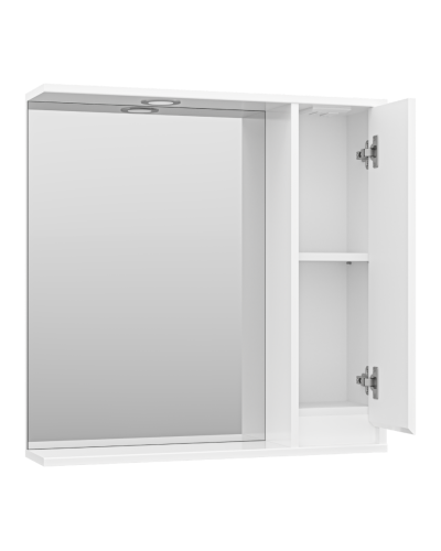 Алиса - 75 Зеркало белое с 1 шкафчиком правое