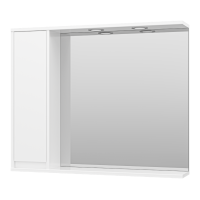 Алиса - 90 Зеркало белое с 1 шкафчиком левое