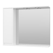 Алиса - 90 Зеркало белое с 1 шкафчиком левое