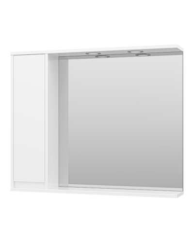 Алиса - 90 Зеркало белое с 1 шкафчиком левое