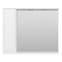 Алиса - 90 Зеркало белое с 1 шкафчиком левое