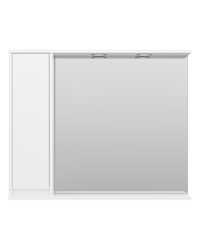 Алиса - 90 Зеркало белое с 1 шкафчиком левое