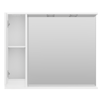 Алиса - 90 Зеркало белое с 1 шкафчиком левое