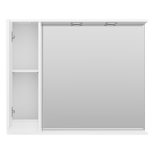 Алиса - 90 Зеркало белое с 1 шкафчиком левое