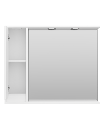 Алиса - 90 Зеркало белое с 1 шкафчиком левое