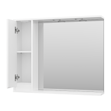 Алиса - 90 Зеркало белое с 1 шкафчиком левое