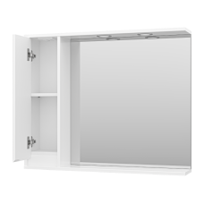 Алиса - 90 Зеркало белое с 1 шкафчиком левое