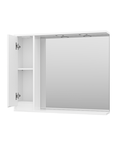 Алиса - 90 Зеркало белое с 1 шкафчиком левое