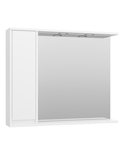 Алиса - 90 Зеркало белое с 1 шкафчиком левое