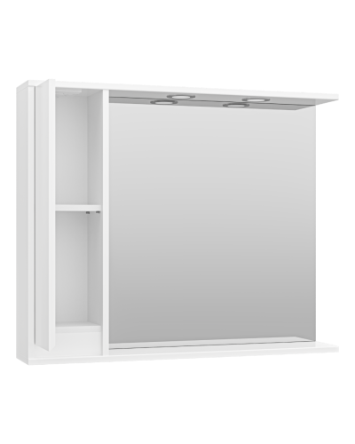 Алиса - 90 Зеркало белое с 1 шкафчиком левое