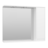 Алиса - 90 Зеркало белое с 1 шкафчиком правое