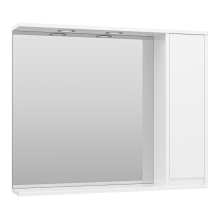 Алиса - 90 Зеркало белое с 1 шкафчиком правое