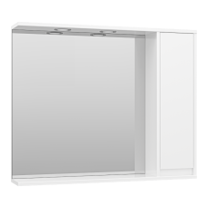 Алиса - 90 Зеркало белое с 1 шкафчиком правое