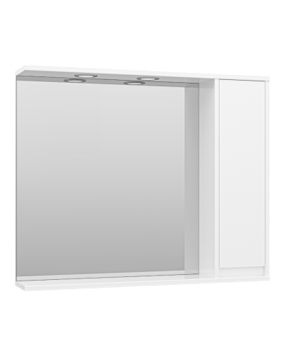 Алиса - 90 Зеркало белое с 1 шкафчиком правое