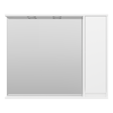 Алиса - 90 Зеркало белое с 1 шкафчиком правое