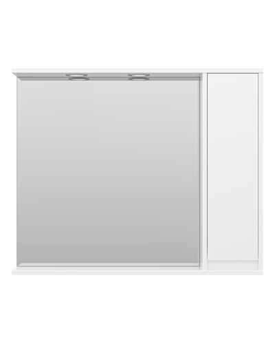 Алиса - 90 Зеркало белое с 1 шкафчиком правое