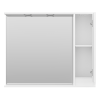 Алиса - 90 Зеркало белое с 1 шкафчиком правое