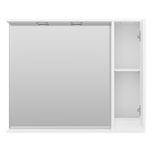 Алиса - 90 Зеркало белое с 1 шкафчиком правое