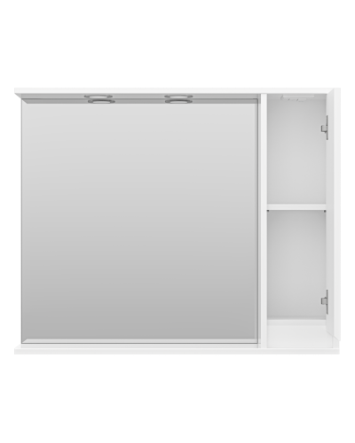 Алиса - 90 Зеркало белое с 1 шкафчиком правое