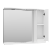 Алиса - 90 Зеркало белое с 1 шкафчиком правое