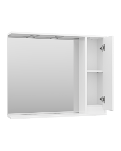 Алиса - 90 Зеркало белое с 1 шкафчиком правое