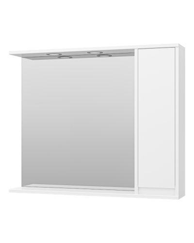 Алиса - 90 Зеркало белое с 1 шкафчиком правое