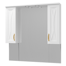 Амбра -100 зеркало-шкаф (свет) белое