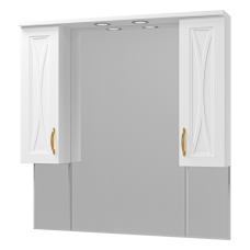 Амбра -100 зеркало-шкаф (свет) белое