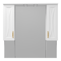 Амбра -100 зеркало-шкаф (свет) белое