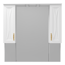 Амбра -100 зеркало-шкаф (свет) белое