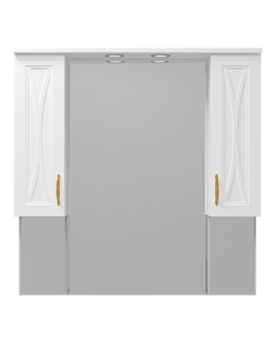 Амбра -100 зеркало-шкаф (свет) белое