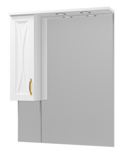 Амбра - 80 зеркало-шкаф лев. (свет)