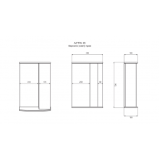 АСТРА-50 зеркало-шкаф лев. (свет)
