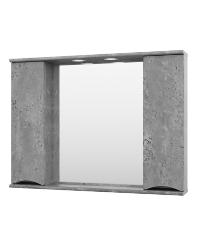 Атлантик -100 Зеркало с 2 шкаф. серый камень