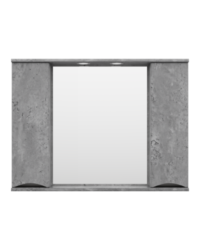 Атлантик -100 Зеркало с 2 шкаф. серый камень