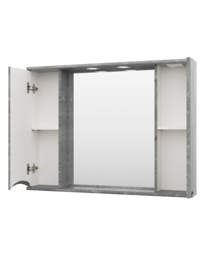 Атлантик -100 Зеркало с 2 шкаф. серый камень