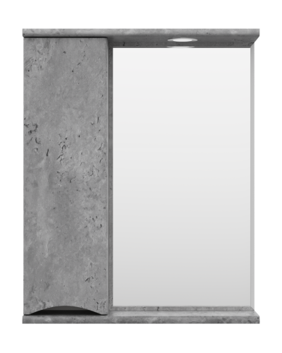 Атлантик - 60 Зеркало с 1 шкаф. серый камень левый