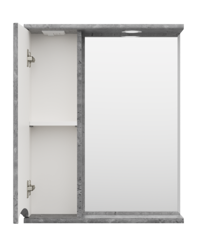 Атлантик - 60 Зеркало с 1 шкаф. серый камень левый