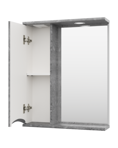 Атлантик - 60 Зеркало с 1 шкаф. серый камень левый