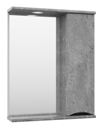 Атлантик - 60 Зеркало с 1 шкаф. серый камень правый