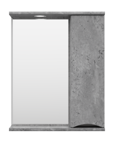 Атлантик - 60 Зеркало с 1 шкаф. серый камень правый